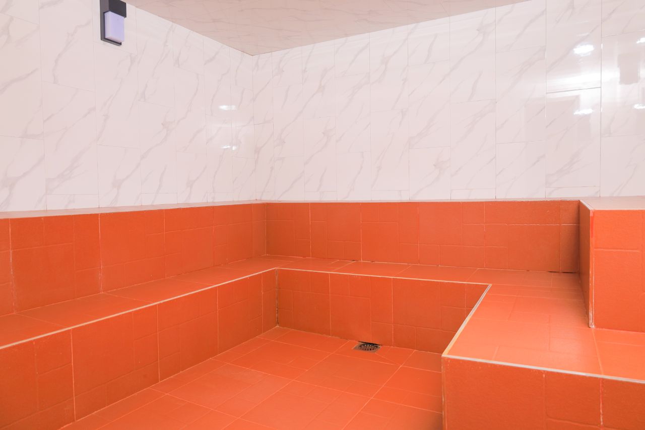 The steam room at Belle Vie Courts